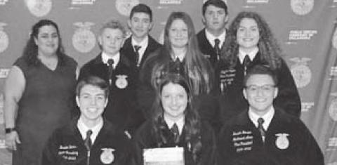 From L to R: Back Row: Mrs. Middleton, Willie Schoonover, Casyn Larman, Hanna Schmidt, Callen Oldenburg, KayLea Taylor From L to R: Front Row: Braden Burns, Baylee Brown, Braden Heisler