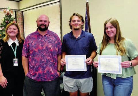 Rotary President Coy McPeek, Blake Shipman of Midwest Liftfest, Jace Rainwater & Kyla Huskey