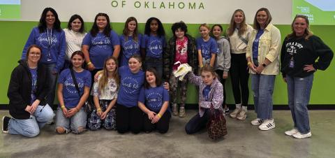 Students in the We Speak Life program at Guthrie Upper Elementary help at the Oklahoma Regional Food Bank, demonstrating their commitment to giving back to the community. Photo submitted