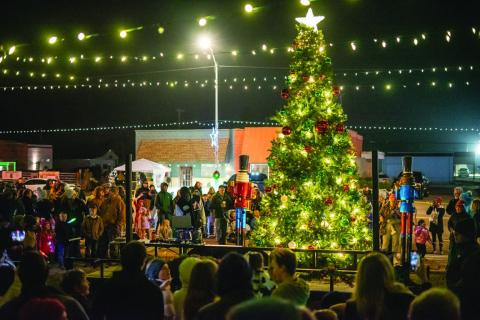 Crescent citizens enjoying the lights, love, and laughter the night brought.