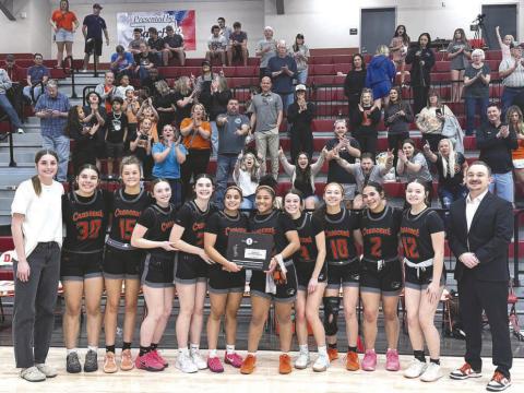 Crescent beat Newkirk 35-31 on Saturday to win a regional consolation championship and will now advance to the area tournament. Photo Tim Willert