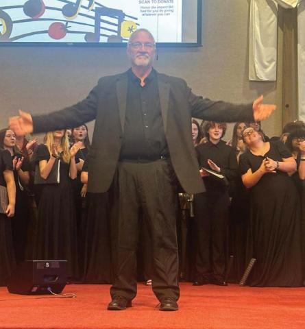 Mr. Perring recieving well deserved applause after directing his final concert as Guthrie High School Choir Director. Photo courtesy of Guthrie Public Schools