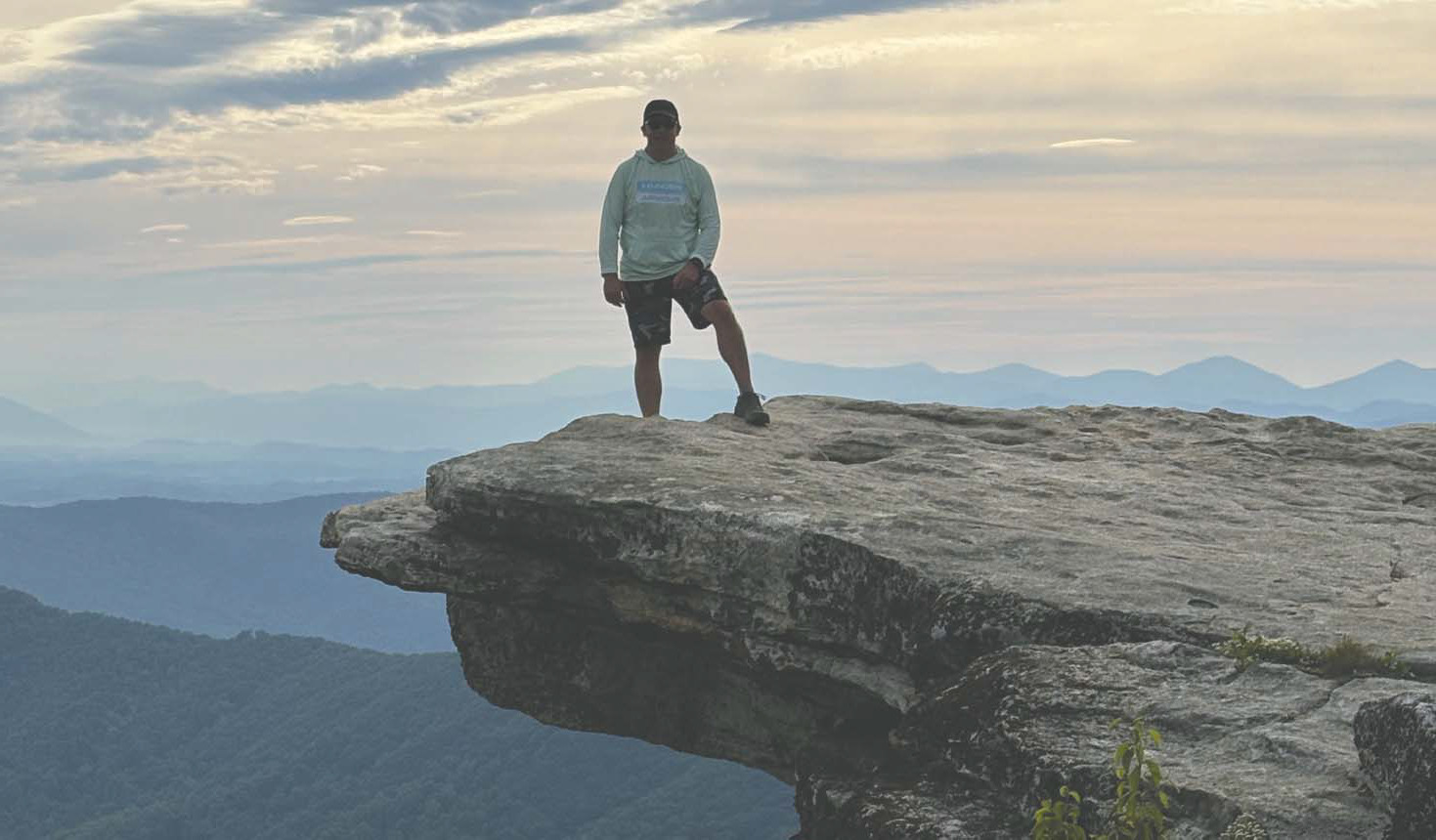 Logan County Undersheriff Troy Dykes stands at McAfee Knob in Virginia during a weekend outing while attending the FBI National Academy in Quantico.