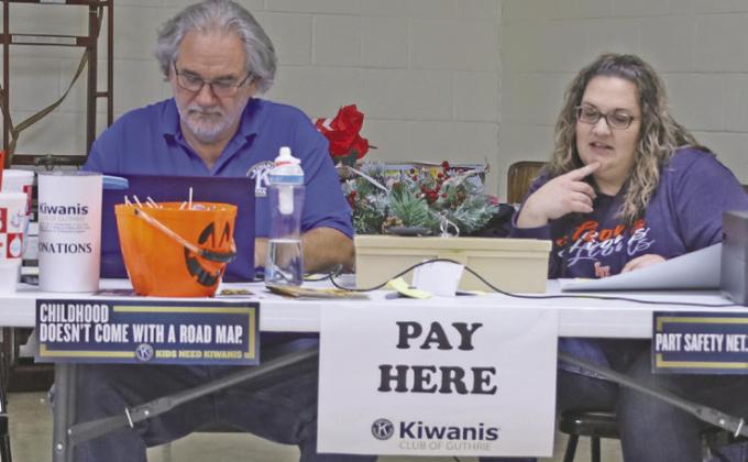 The Guthrie Kiwanis held their annual auction on December 2 to benefit local children. The auction featured more than 300 items on the all day auction. The auction had live bidders, telephone bidders and online bidders and a new location this year. Photos by Mike Monahan