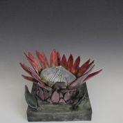 Michelle Herholdt, Courageous Bloom, low fire clay, post-fire finished with acrylic paint, photo provided by artist 