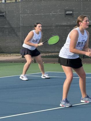 Rylee Tobin and Jillian Minter had a great day at the Duncan Tennis Tournament held at the OKC Tennis Center. They placed 2nd losing to Carl Albert in the finals. I know they were disappointed because they had just beaten them Saturday in Ada. Submitted photo