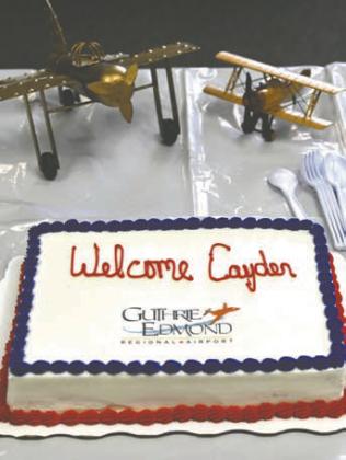 Last Friday Caden Young was welcomed with a reception along with cake and ice cream. Caden takes over as the new Guthrie-Edmond Regional Airport Director. “I am thrilled to join the City of Guthrie in this new role. The Guthrie-Edmond Regional Airport has a lot of potential for growth and development and is supported by a strong aviation community making it an exciting time to join the airport as it’s director!” he said. Photos by Brett Tennyson