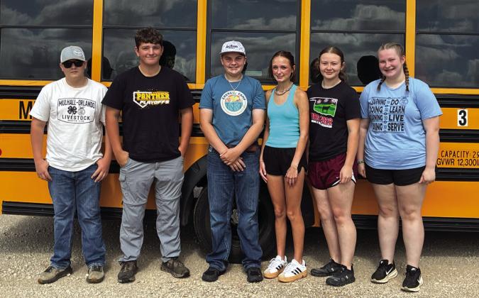 Members of the Mulhall-Orlando FFA officers attended an office retreat in Tahlequah, OK. Pictured, from left, are Garrett Schoonover, Lane Brown, Fletcher Inman, Kilee Blehm, Brylie Cook and Braylea Lawson. Photo courtesy of Mulhall-Orlando FFA
