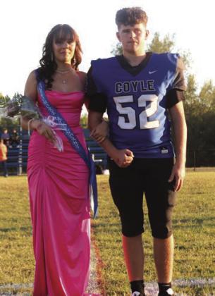 Coyle Homecoming Sophomore attendant Mariah Stump with escort Xavier Noble.