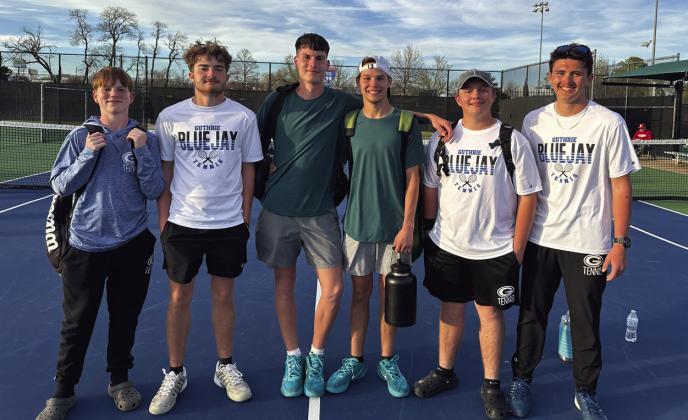 Jaxson Mayer placed 14th at 2 singles. Carson Olmsted placed 8th at 1 singles. Mason Mayer and Lane Goode placed 6th. Gavin Cook and Alx Varselona placed 8th at 2 doubles. The team travels to Ada this weekend. Submitted photo