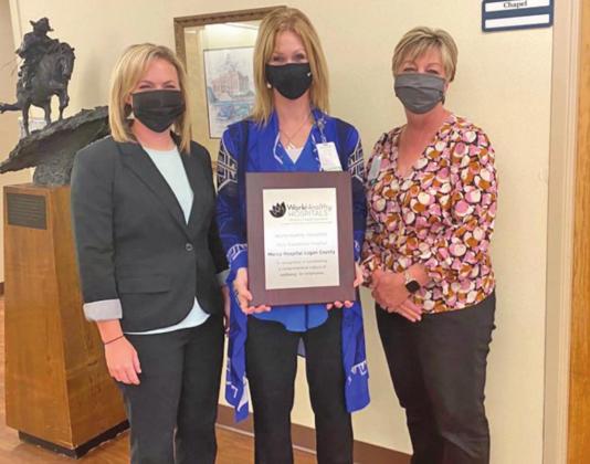 Pictured are (left to right) Sydney Tomlinson, Oklahoma Hospital Association health improvement specialist; LeAnn Ramsey, respiratory therapy manager, Mercy Hospital Logan County; and Robin Channel, director of nursing, Mercy Hospital Logan County.