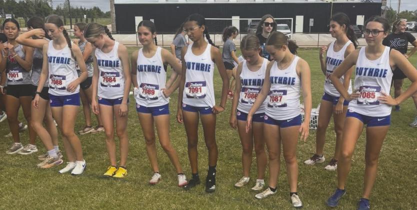 The Guthrie High School girls cross-country team finished second at the Suburban High School Conference meet with 43 points. The Lady Jays placed four runners in the top seven, led by Reece Piersol in fourth, Kamryn Vick in fifth, Laina Richardson in sixth and Taylor Schroder in seventh. Photo courtesy of Guthrie Public Schools.