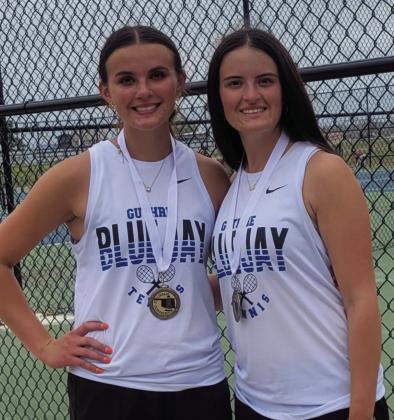 Hollie and Aspen Mitchell won the Suburban Conference Tennis Tournament at 2 doubles!