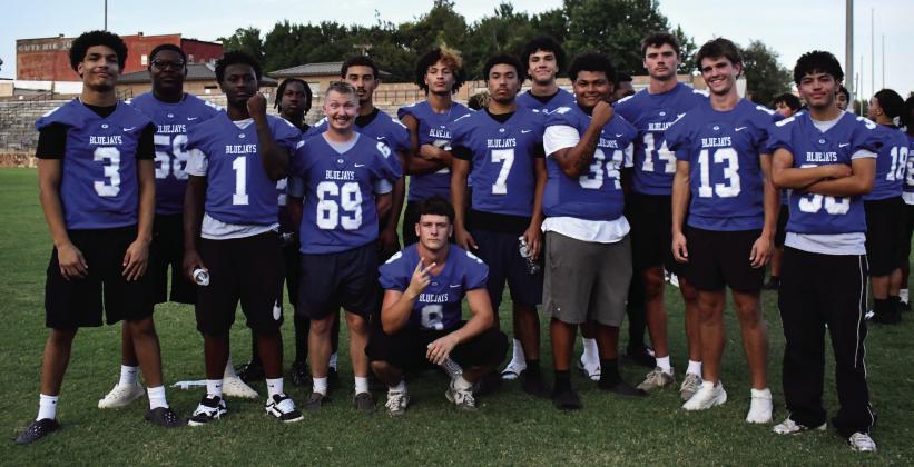 Guthrie High School football players take part in the Meet the Bluejays festivities as they gear up for the 2026 season.