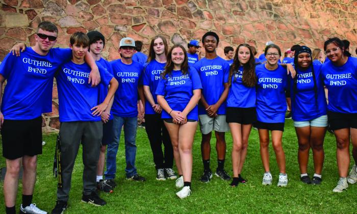 Members of the Guthrie High School Band perform during Meet the Bluejays 2026, helping set the tone for the evening with music and Bluejay spirit.