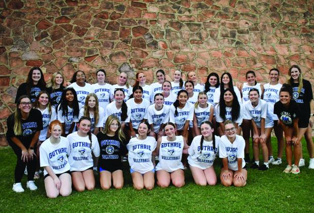 Guthrie High School girls volleyball players are introduced during Meet the Bluejays 2026, giving the team an opportunity to show its Bluejay pride.
