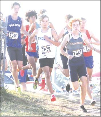 Eli Fortney gets squeezed at the beginning of the race.
