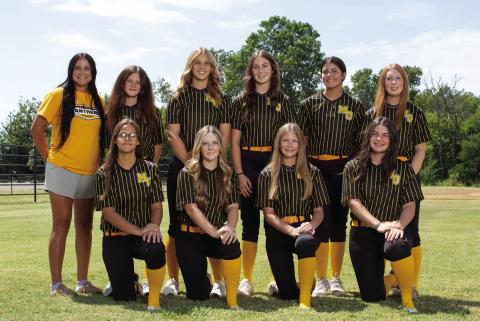 Mulhall-Orlando Lady Panthers pose with head coach Shea Lynch. The Lady Panthers finished out their postseason Sept. 24.