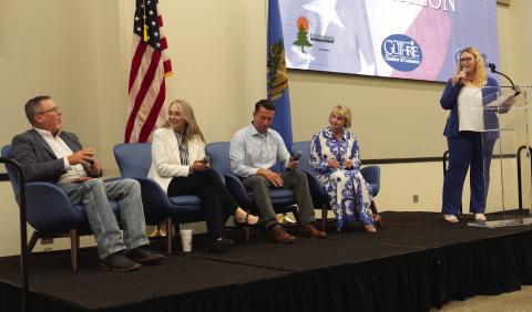 Lawmakers attended the Guthrie Chamber of Commerce annual Legislative Luncheon on July 28th, 2026 at the Meridian Technology Center. Pictured from left are Sen. Chuck Hall (Dist. 20), Rep. Molly Jenkins (Dist. 33), Rep. Collin Duel (Dist. 31) and Rep. Denise Crosswhite Hader (Dist. 41) Photo by Reece Heck, Correspondent