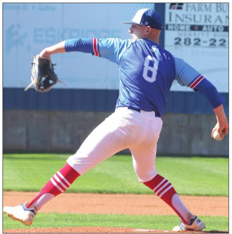 Josh Rains delivers a pitch. Photo by Mike Monahan