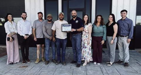 Shawnda Rooney, Eddie Faulkner, Aaron Huskey, Alex Sanchez, Hugo Sanchez, Zach Swartz, Callie Burton Kellian Schneider, Amy Cowley, and Peyton Burns. Photo by Shelley Malicote Stutchman