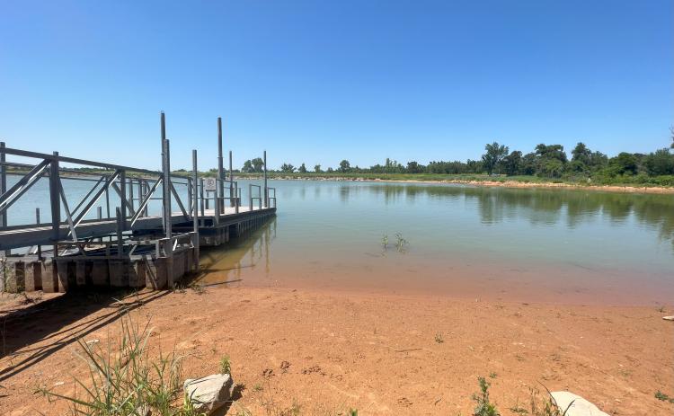 Photo By Sam Kozlowski - Low levels at Liberty Lake cause restrictions