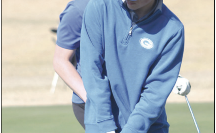 Guthrie’s Luke Walsworth at the Cashion Golf Tournament on March 26. Photo by George McCormick