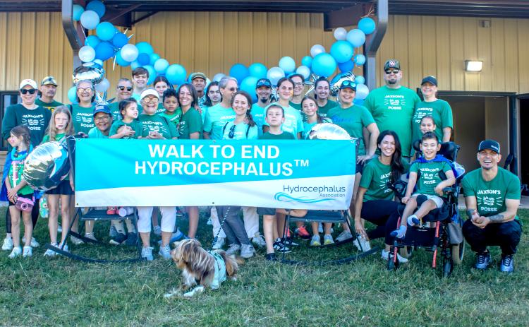 Team Jaxon is ready for the Hydrocephalus Association’s Walk to End Hydrocephalus at Camp Twin Cedars in Guthrie.