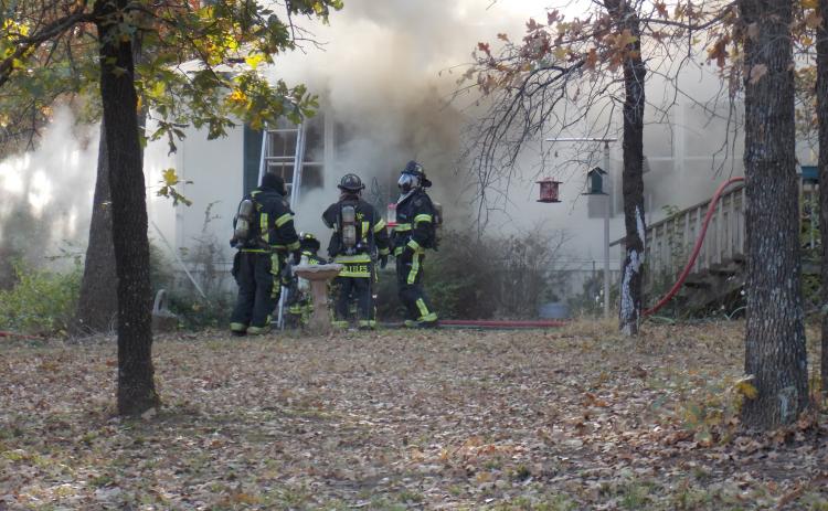 First responders discussing their course of action.