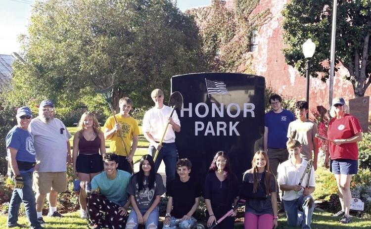 JROTC students at Honor Park. Photo submitted
