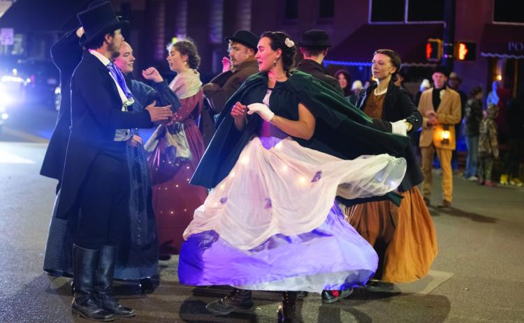Territorial dancers perform along the parade route Saturday, bringing historic flair and lively footwork to this year’s Parade.