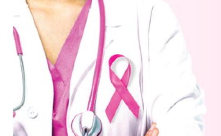 October is Breast Cancer Awareness Month. Stock Photo.