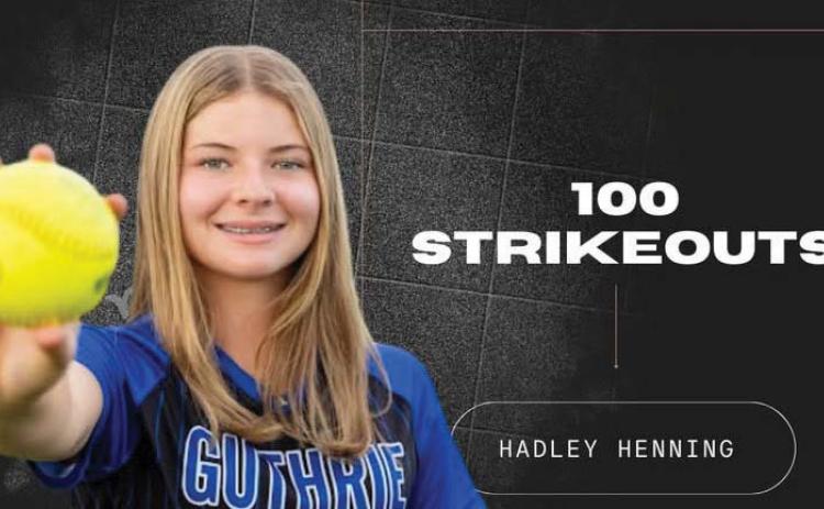 Hadley Henning. Photo Courtesy of Guthrie Lady Jays Softball Booster Facebook page