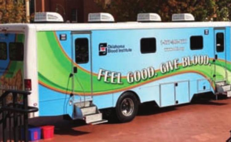 Bloodmobile will be at 202 S. Academy in the west parking lot.