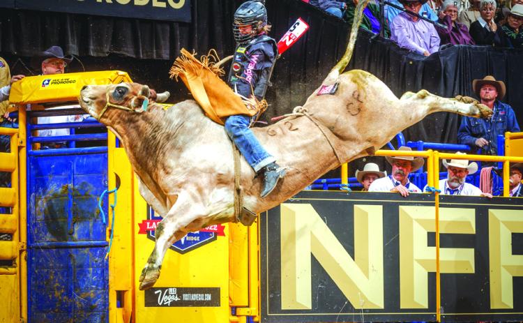 Maverick Potter on Ridin' Solo NFR 2022. Photo by Phil Doyle