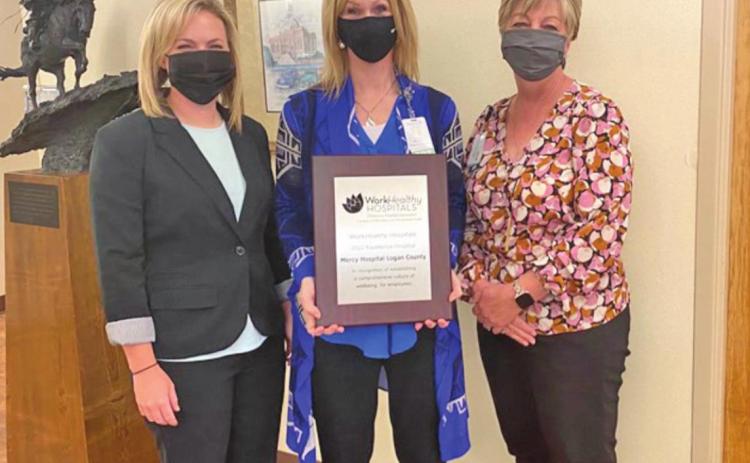 Pictured are (left to right) Sydney Tomlinson, Oklahoma Hospital Association health improvement specialist; LeAnn Ramsey, respiratory therapy manager, Mercy Hospital Logan County; and Robin Channel, director of nursing, Mercy Hospital Logan County.