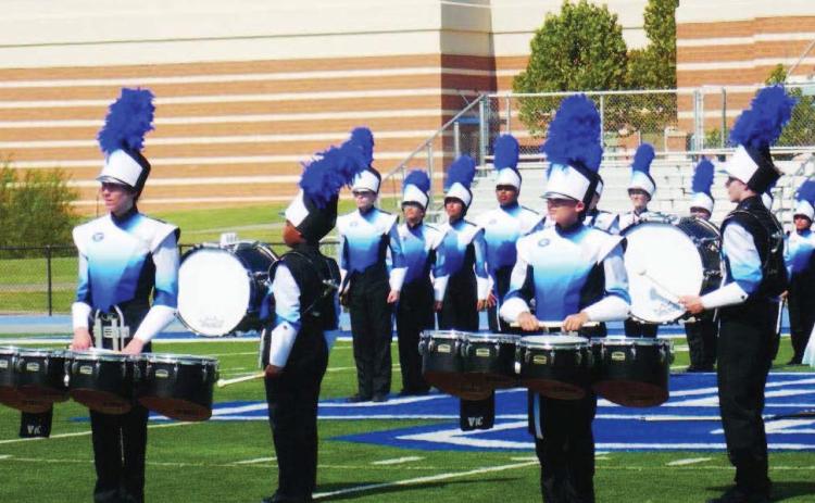Guthrie High School Marching Band preliminary performance. Photo by Bobbi Waddell