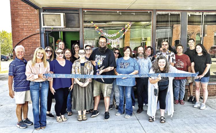 Lucky Duck 3D Printing celebrating their ribbon cutting with the Chamber of Commerce. Submitted photo
