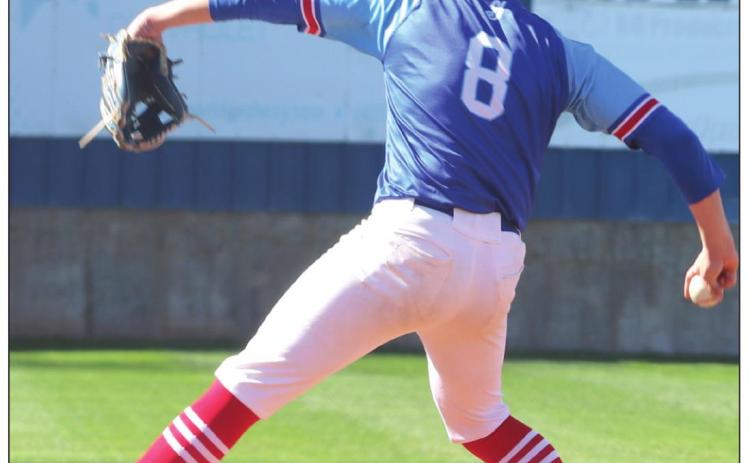 Josh Rains delivers a pitch. Photo by Mike Monahan