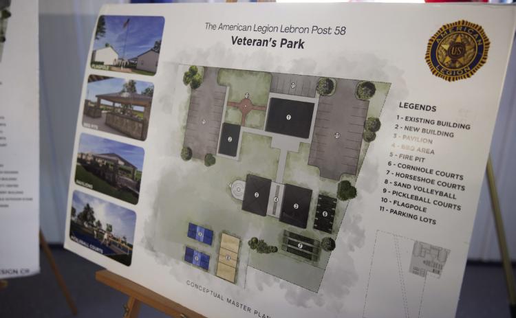 Site plans outline the future vision for the American Legion’s nine-acre campus in Guthrie. Photo by Brent Fuchs