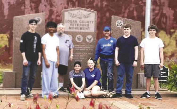 Students and volunteers helped to clean Honor Park in Guthrie to Celebrate Earth Day. Photo submitted