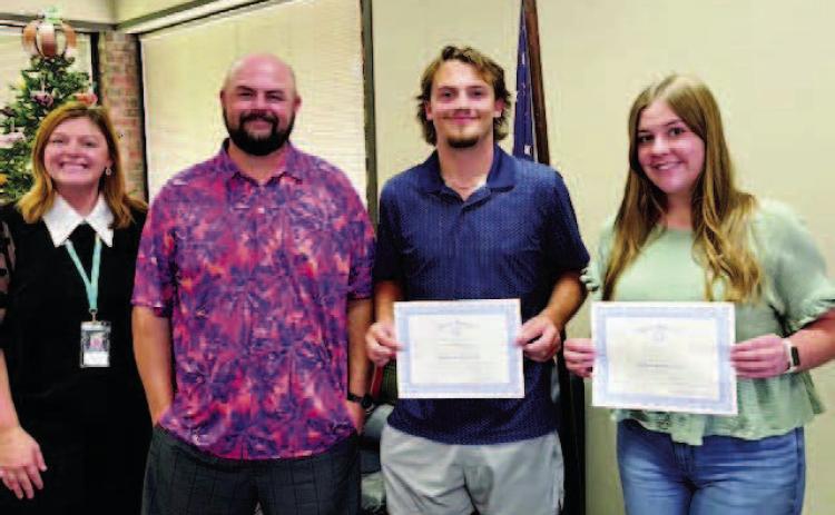 Rotary President Coy McPeek, Blake Shipman of Midwest Liftfest, Jace Rainwater & Kyla Huskey