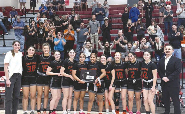 Crescent beat Newkirk 35-31 on Saturday to win a regional consolation championship and will now advance to the area tournament. Photo Tim Willert