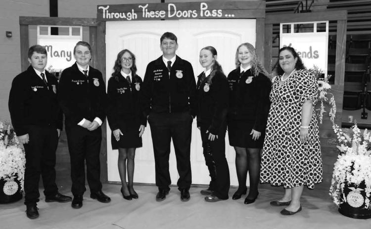 Members of Mulhall-Orlando FFA at their annual banquet.