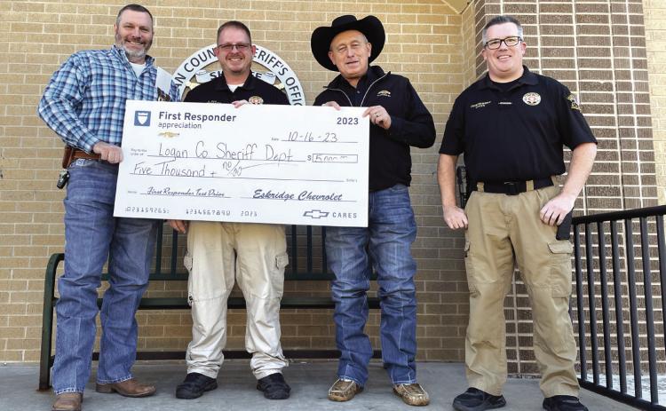 Eskridge Chevrolet has joined forces with Chevrolet and the Chevy First Responder program to show our gratitude to first responders who are committed to serving our community with care. Through this program, we are providing a sponsorship check to the Logan Co. Sheriff ’s Department.. For more information on Chevrolet’s commitment to supporting first responders, please visit https://www.gmfirstresponderappreciation. com/. Submitted