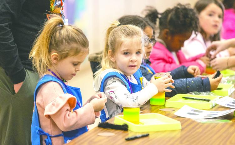 Daisey Girl Scouts making crafts during the 2026 Cookie Rally held in Guthrie. Photo by Brent Fuchs